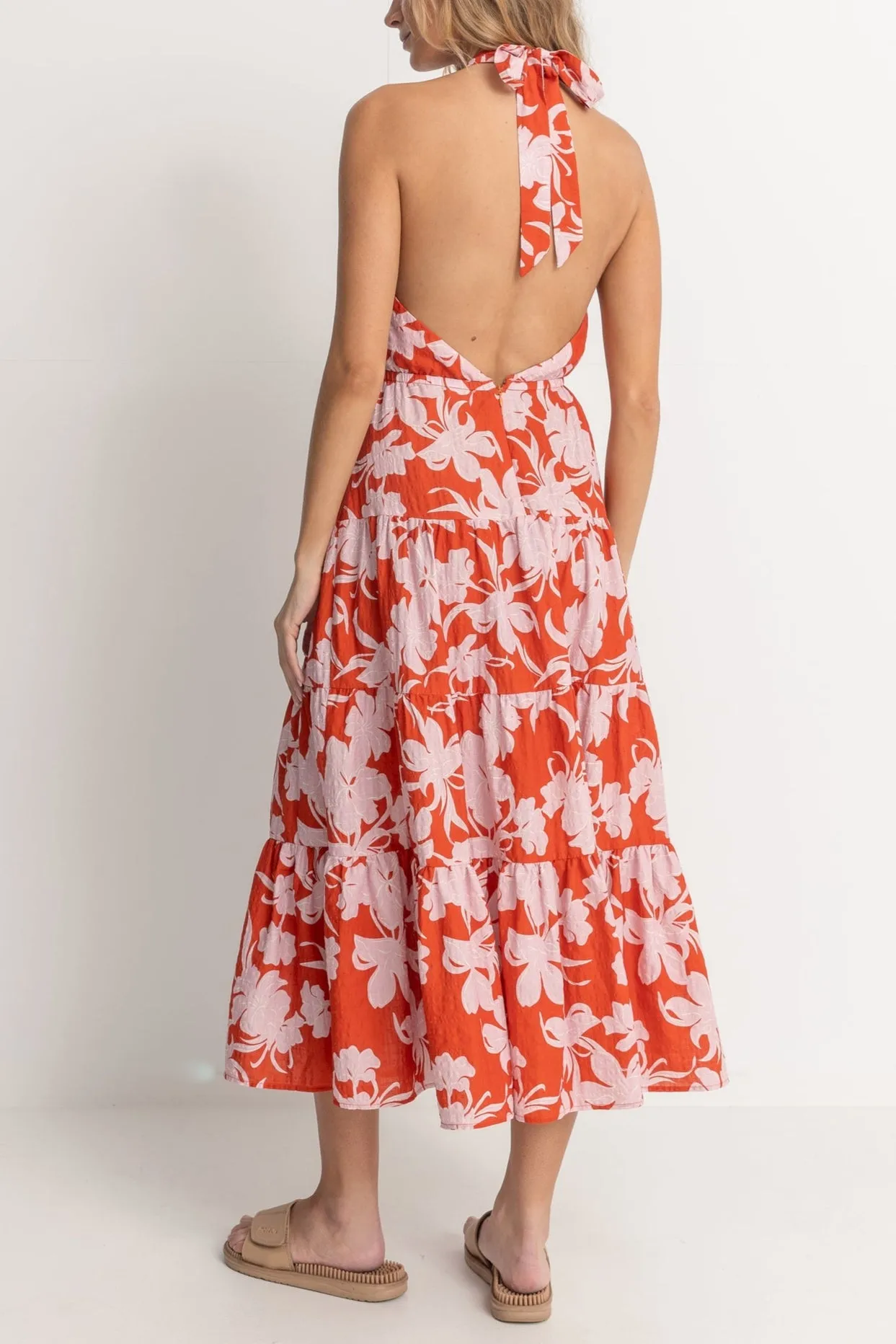 Catalina Floral Halter Tiered Maxi Dress
