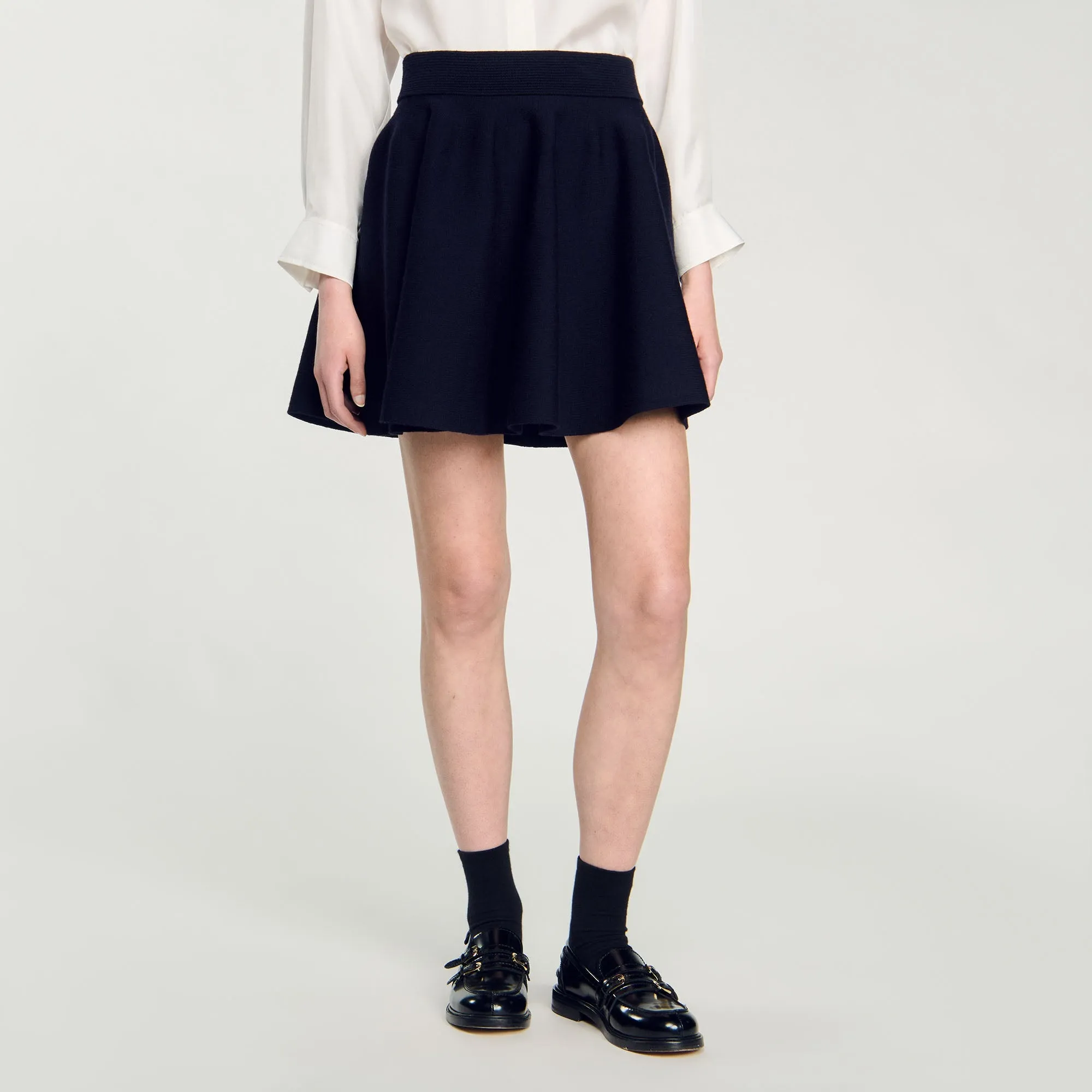 Catherine Pleated Skirt Navy Blue
