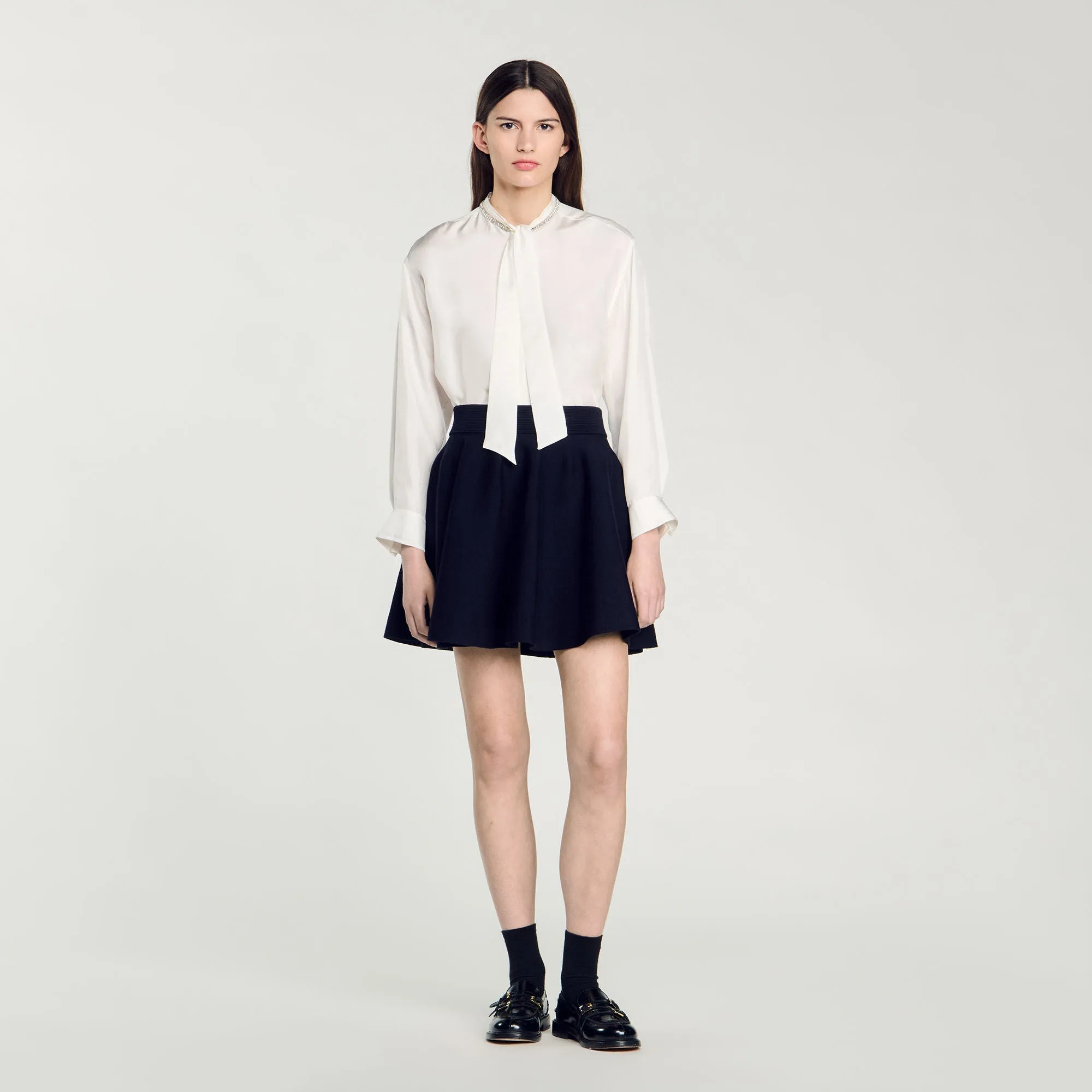 Catherine Pleated Skirt Navy Blue