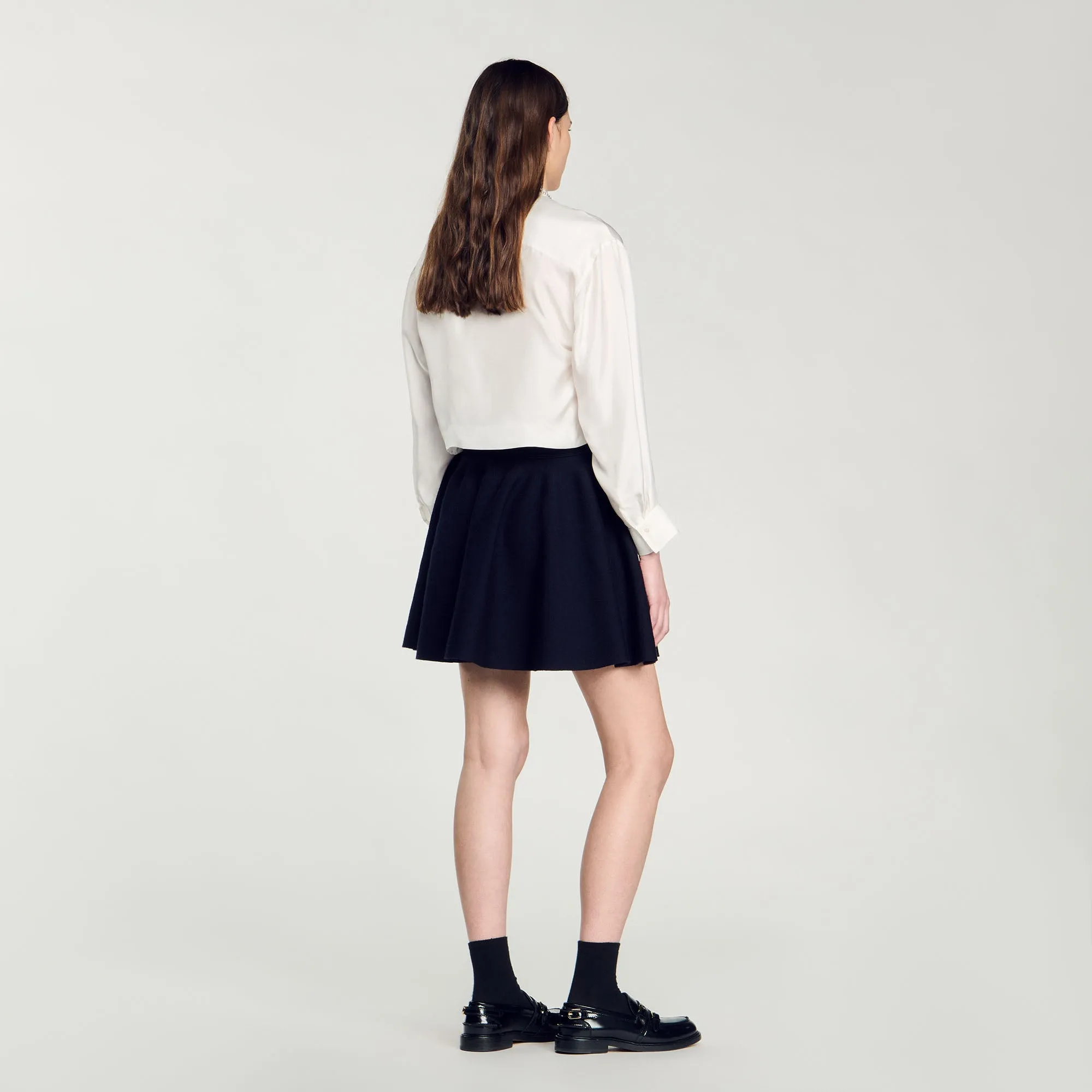 Catherine Pleated Skirt Navy Blue