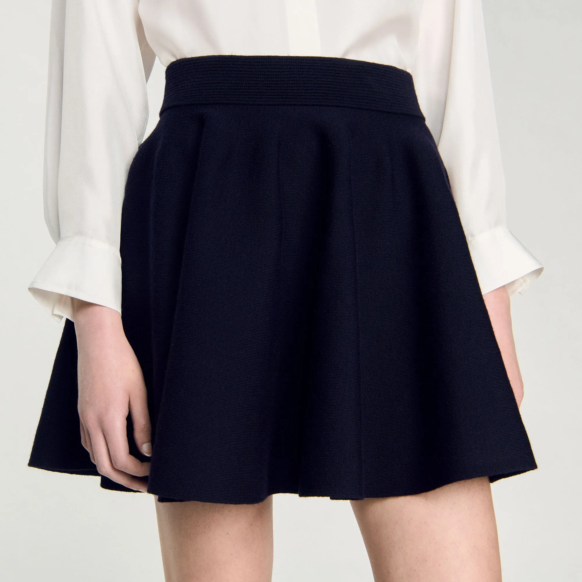 Catherine Pleated Skirt Navy Blue