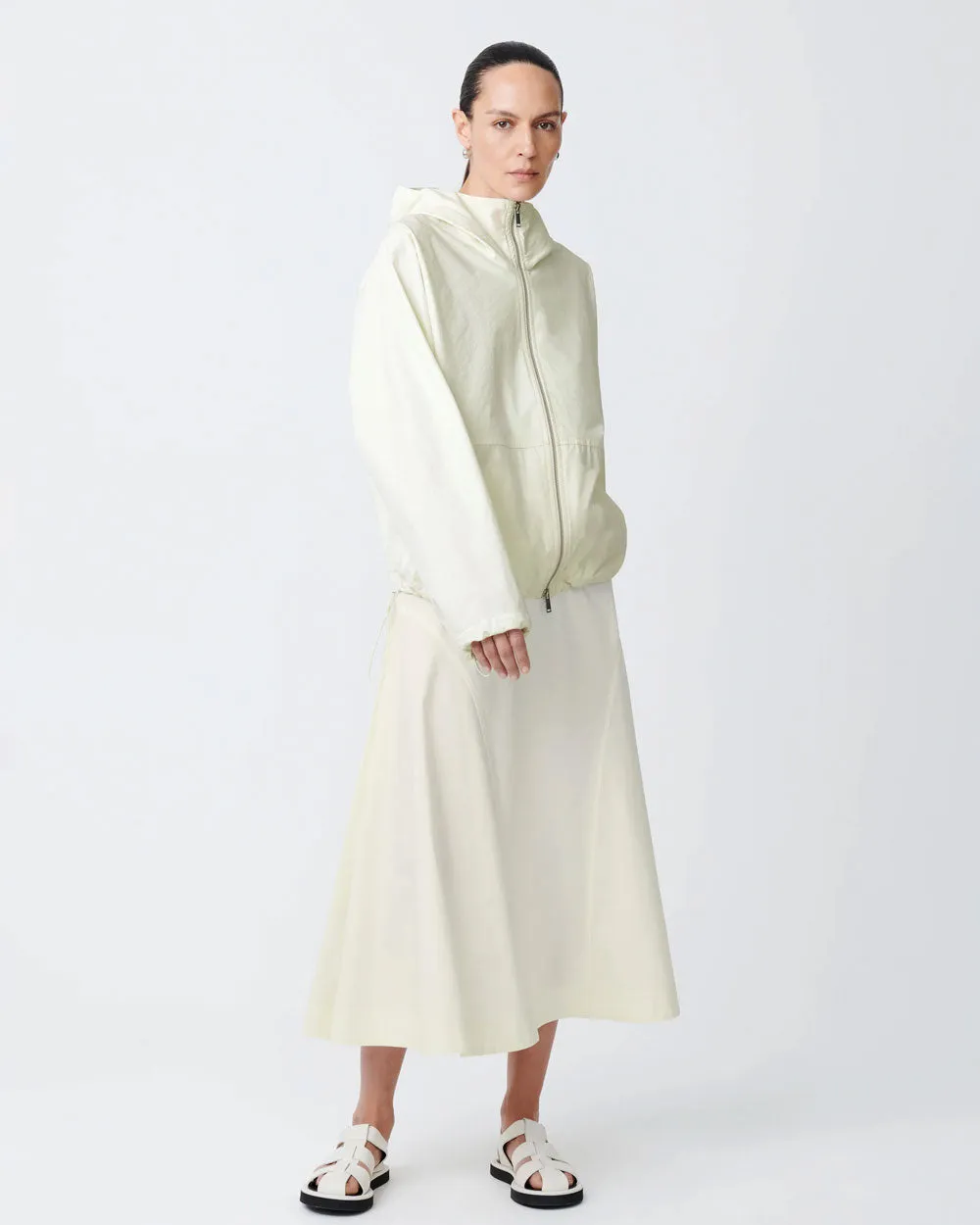 Centro - Side Peplum Skirt - Parchment