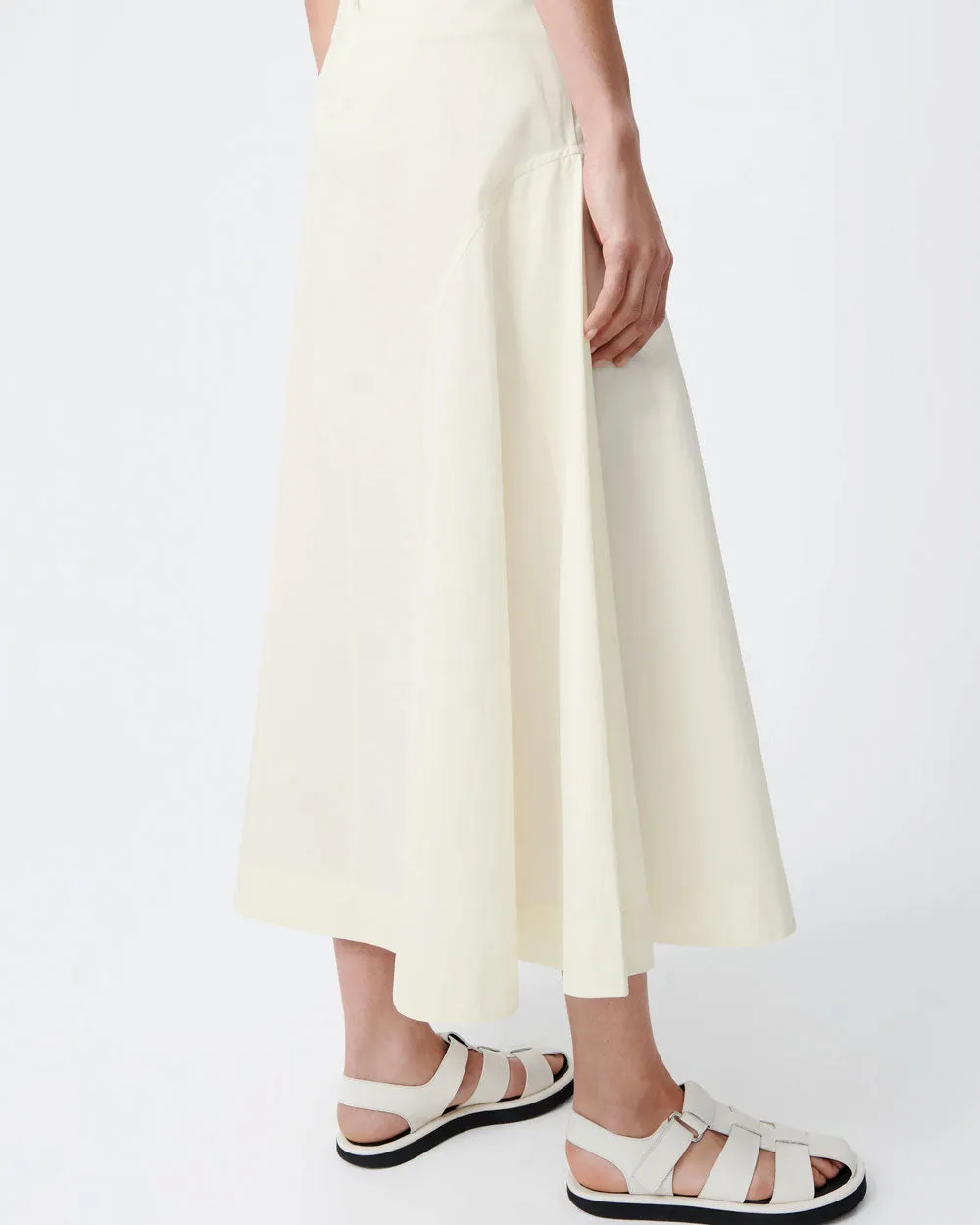 Centro - Side Peplum Skirt - Parchment