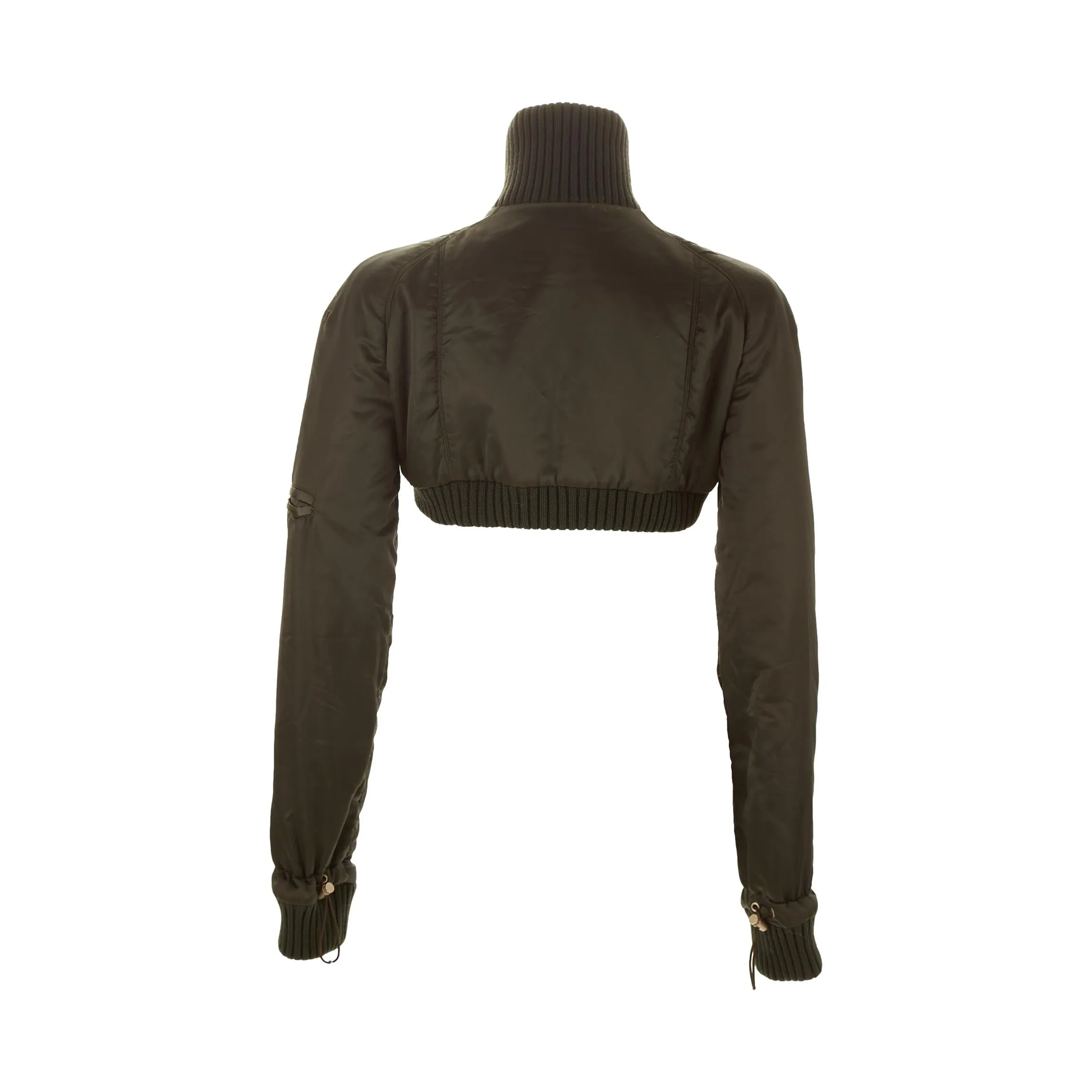 Chanel Green Cropped Nylon Jacket