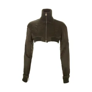 Chanel Green Cropped Nylon Jacket