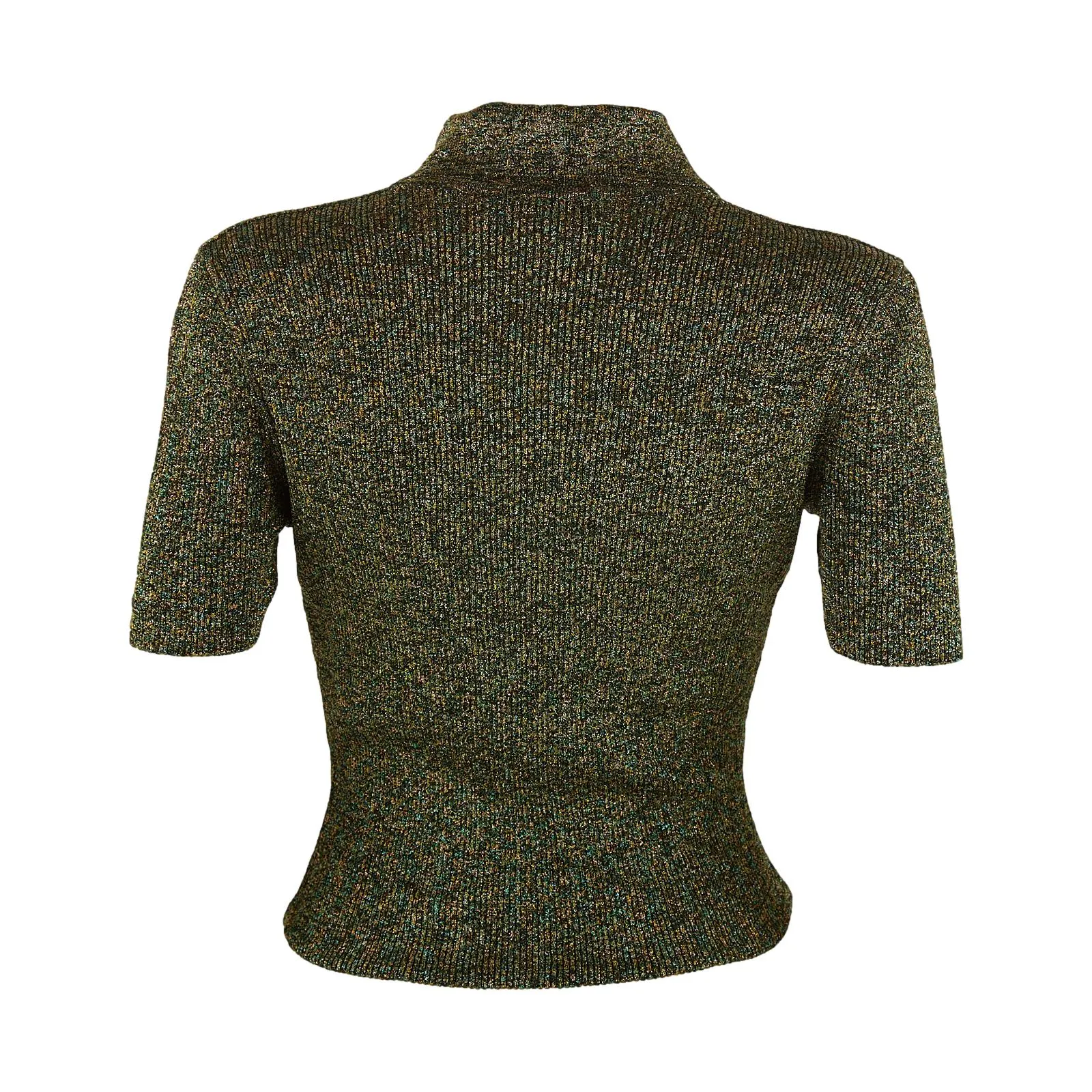 Chanel Green Cropped Polo Shirt