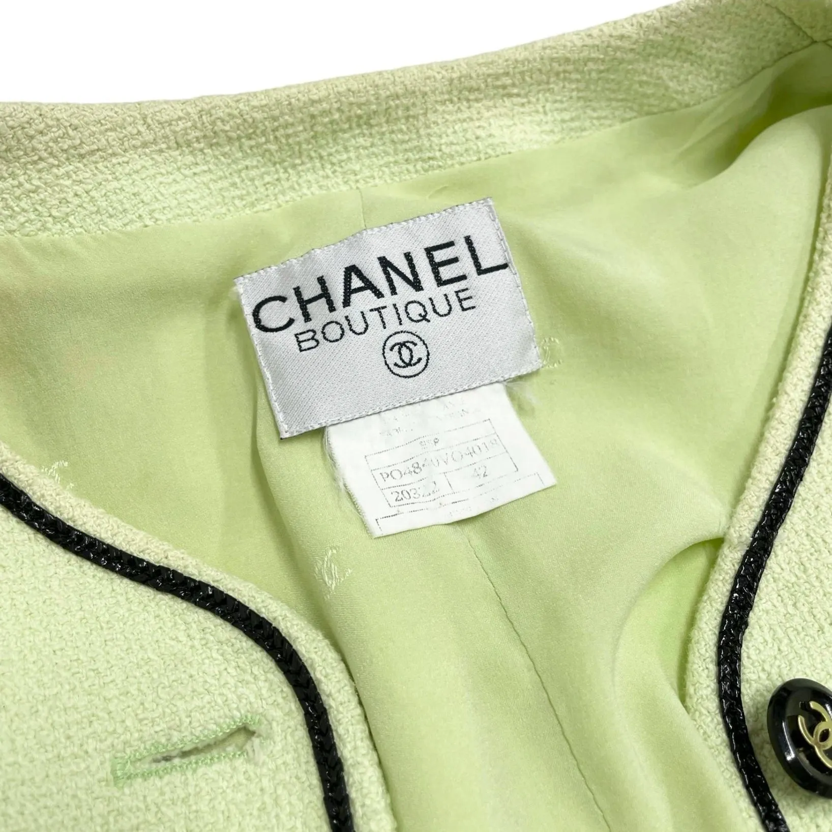 Chanel Lime Green Cropped Jacket