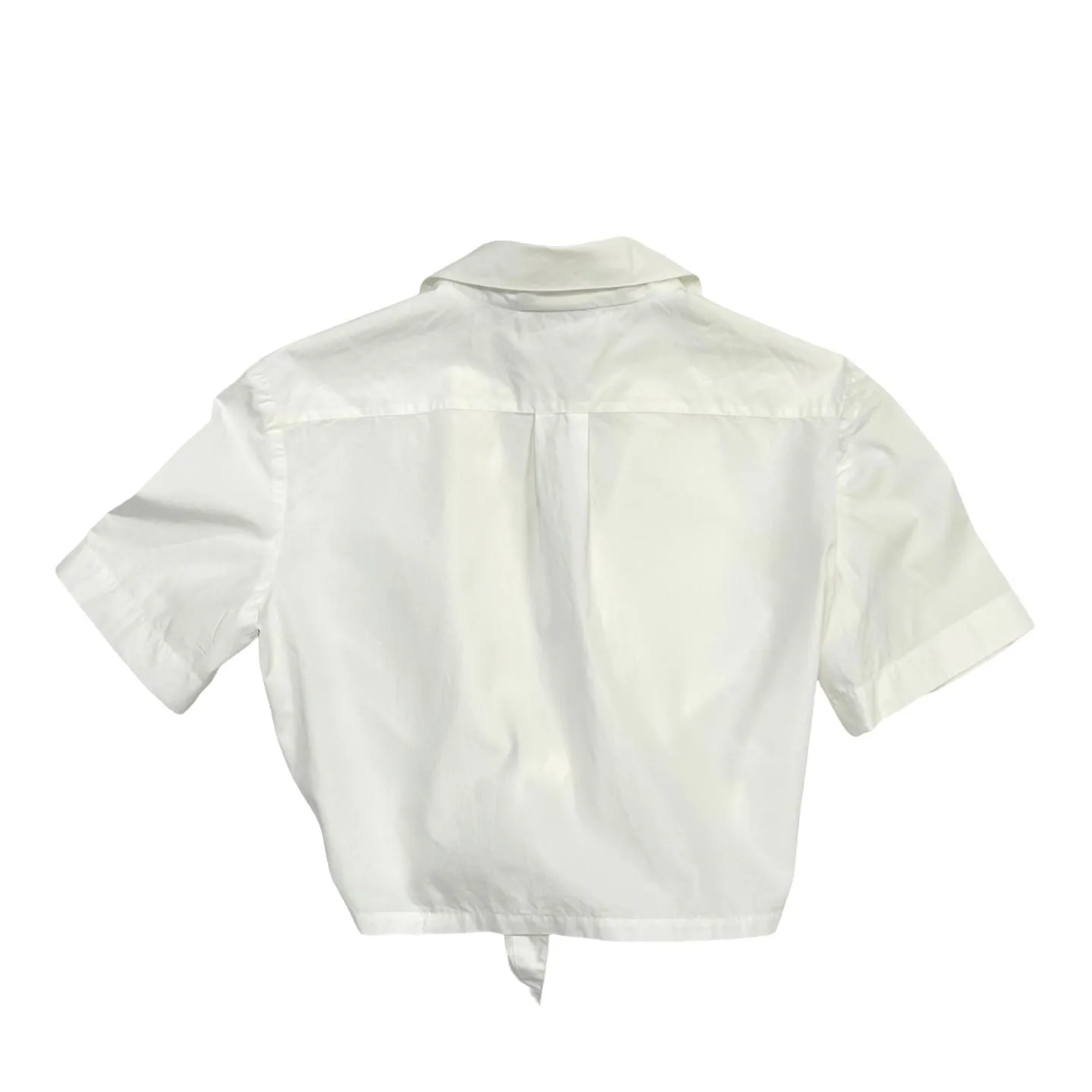 Chanel White Cropped Button Down