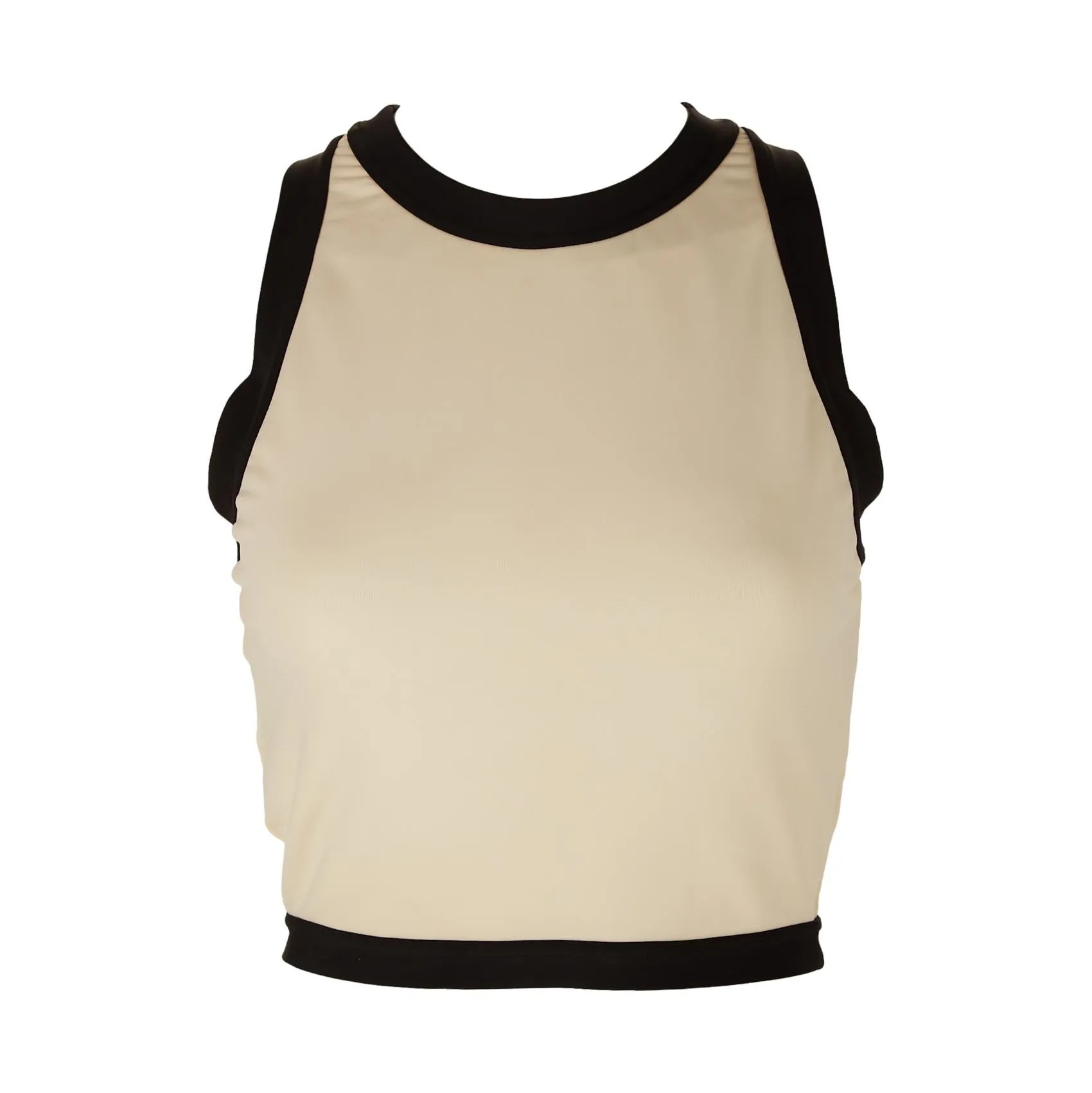 Chanel White Cropped Logo Tank