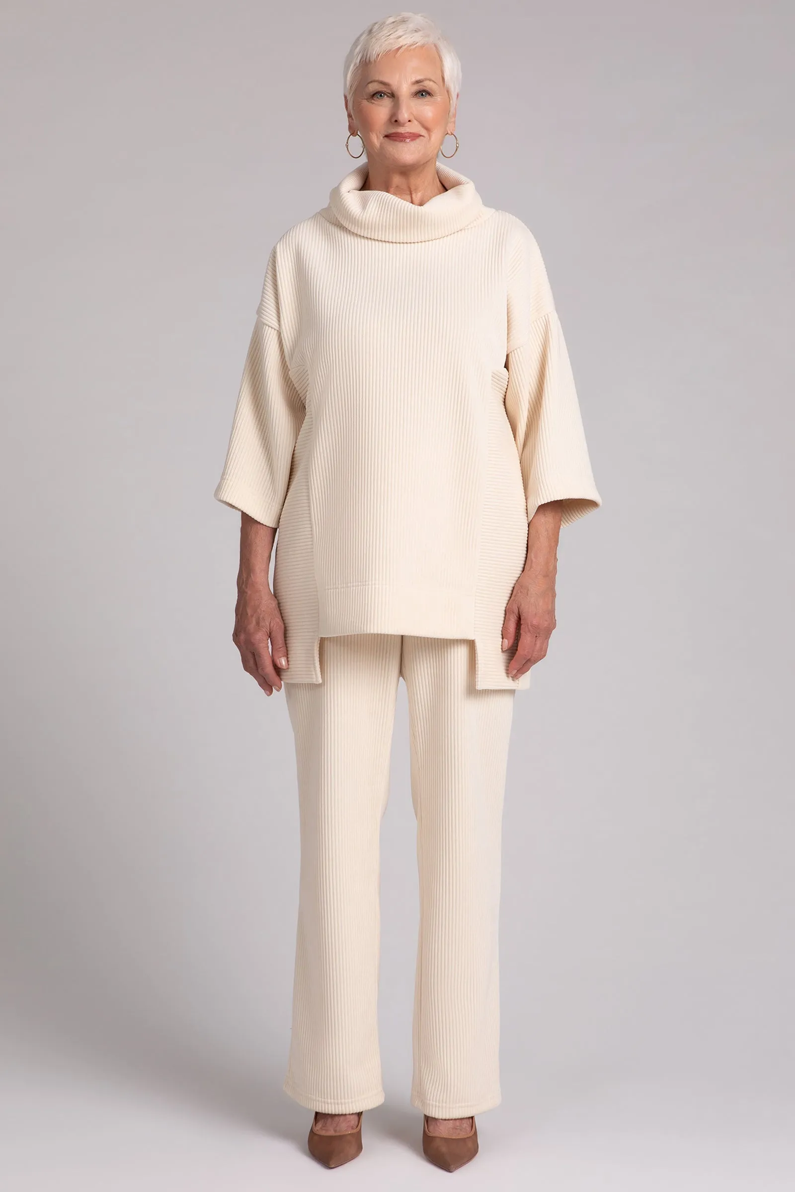 Chenille Cord Step Hem Pullover