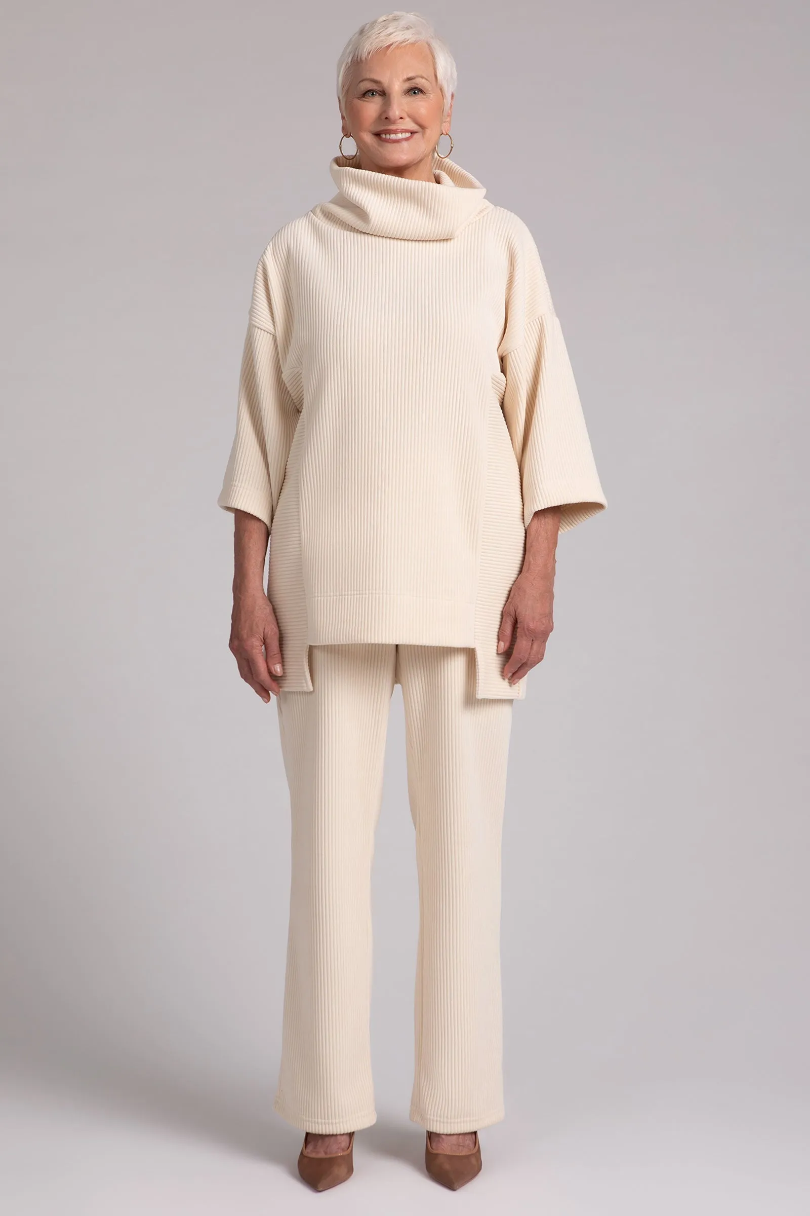 Chenille Cord Step Hem Pullover