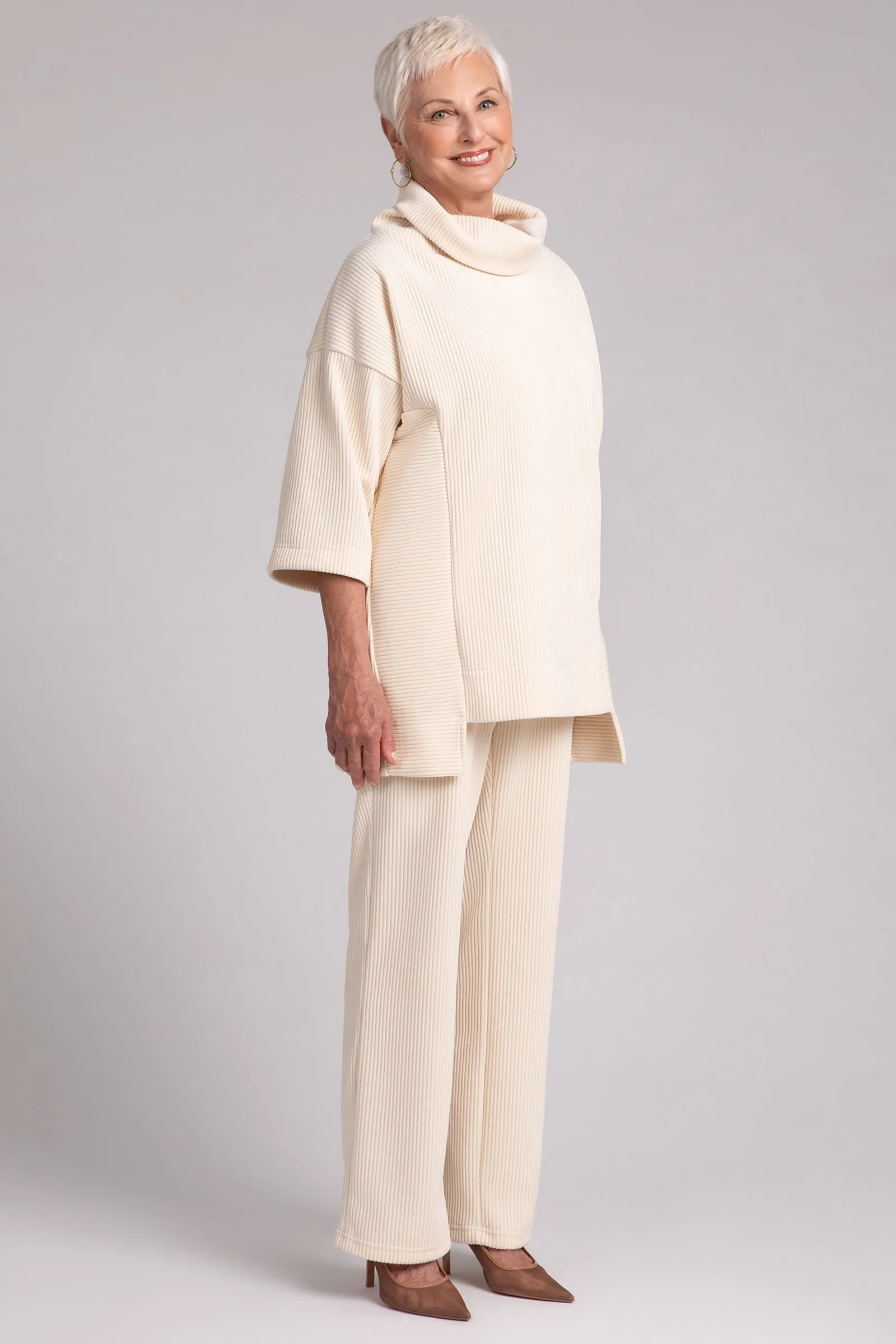 Chenille Cord Step Hem Pullover
