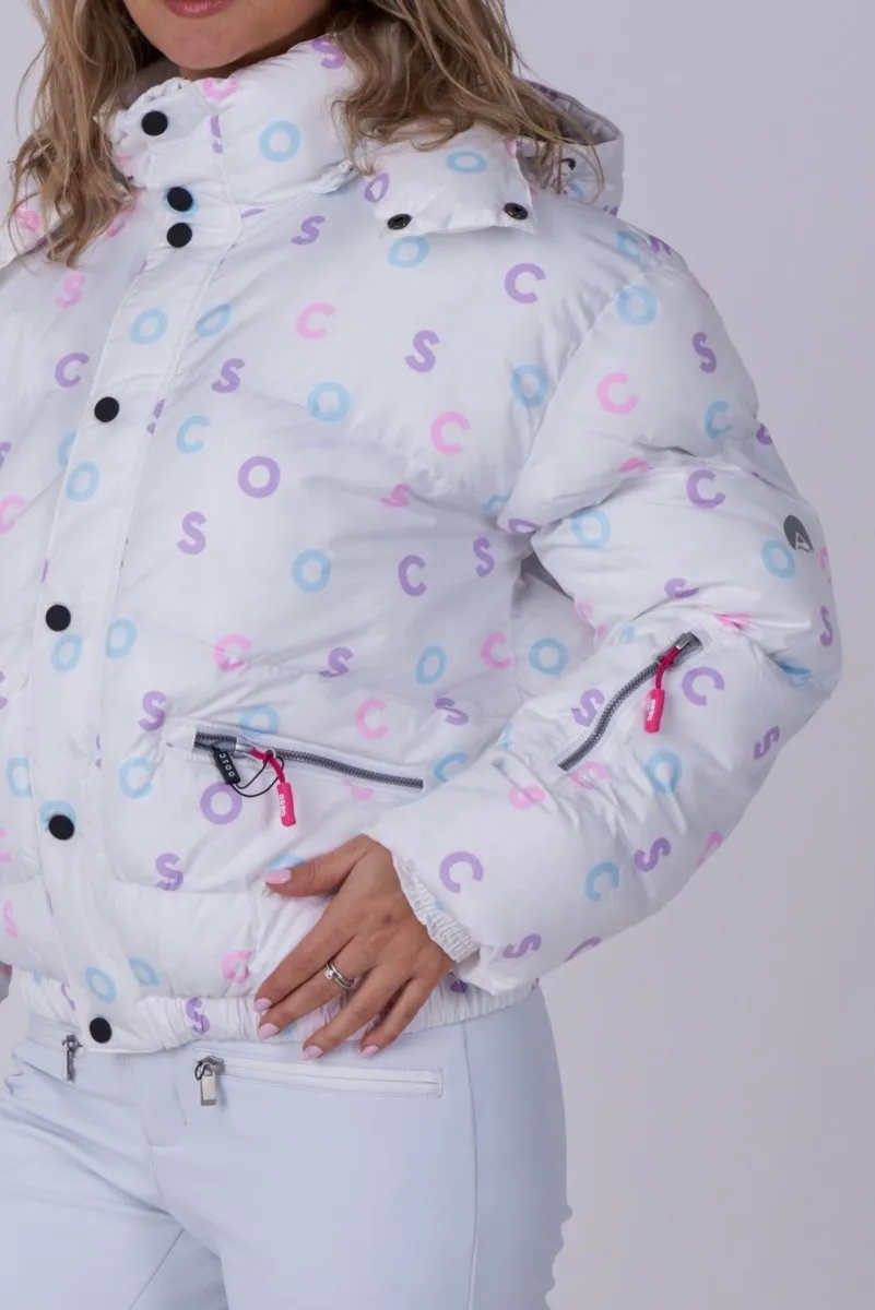 Chic Puffer Jacket - White OOSC Print