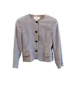 Christian Dior Cropped Blazer (Navy Check)