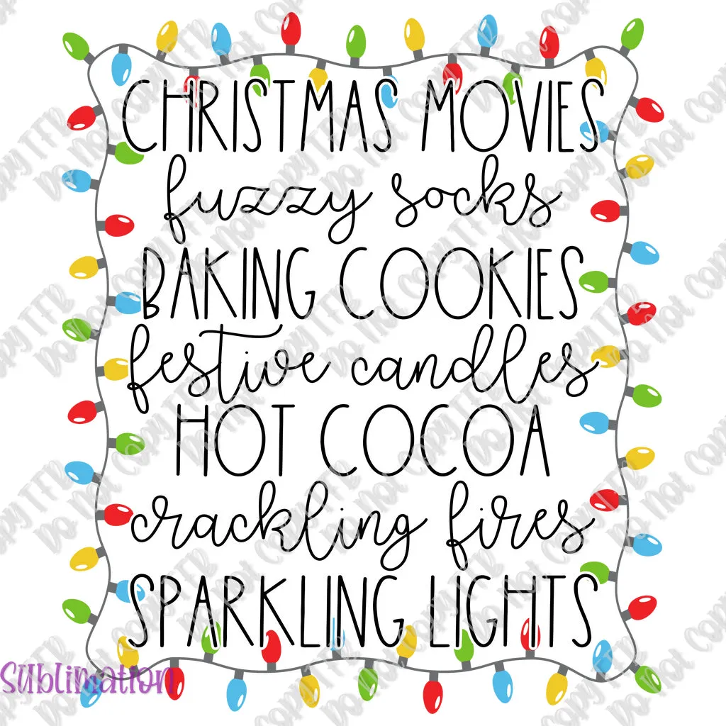 Christmas Movies Fuzzy Socks Sublimation