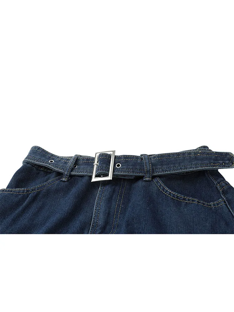 christmas outfit JazzHer Y2k High Waist Denim Mini Pleated Skirts With Belt Women 2025 Summer Fashion Retro A Line Skirt Korean Ins Female Casual Skirts