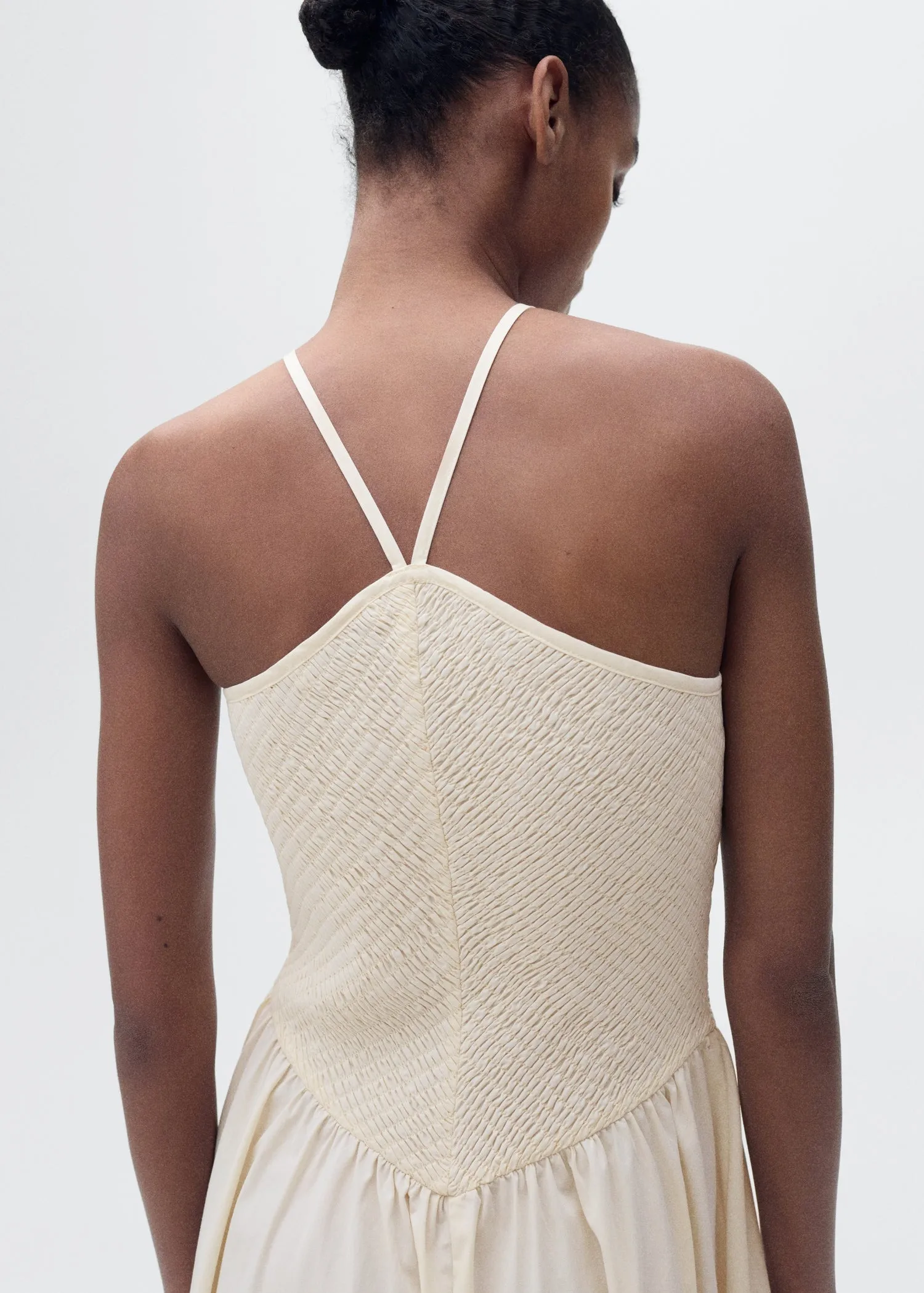 Combined halter-neck dress