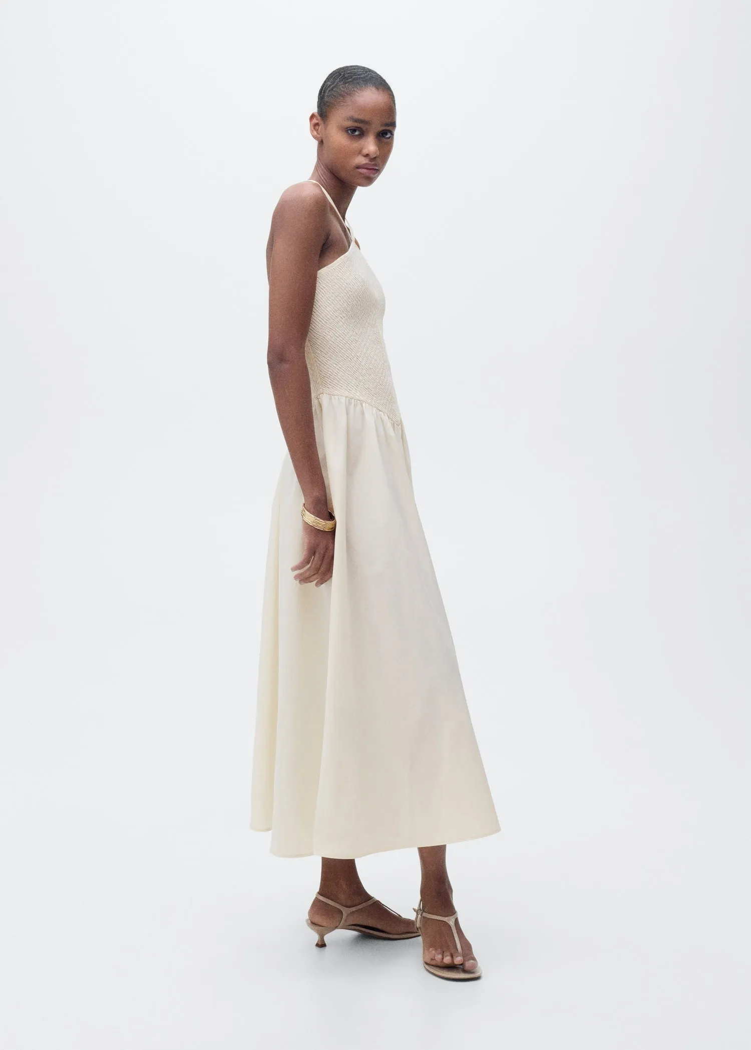 Combined halter-neck dress