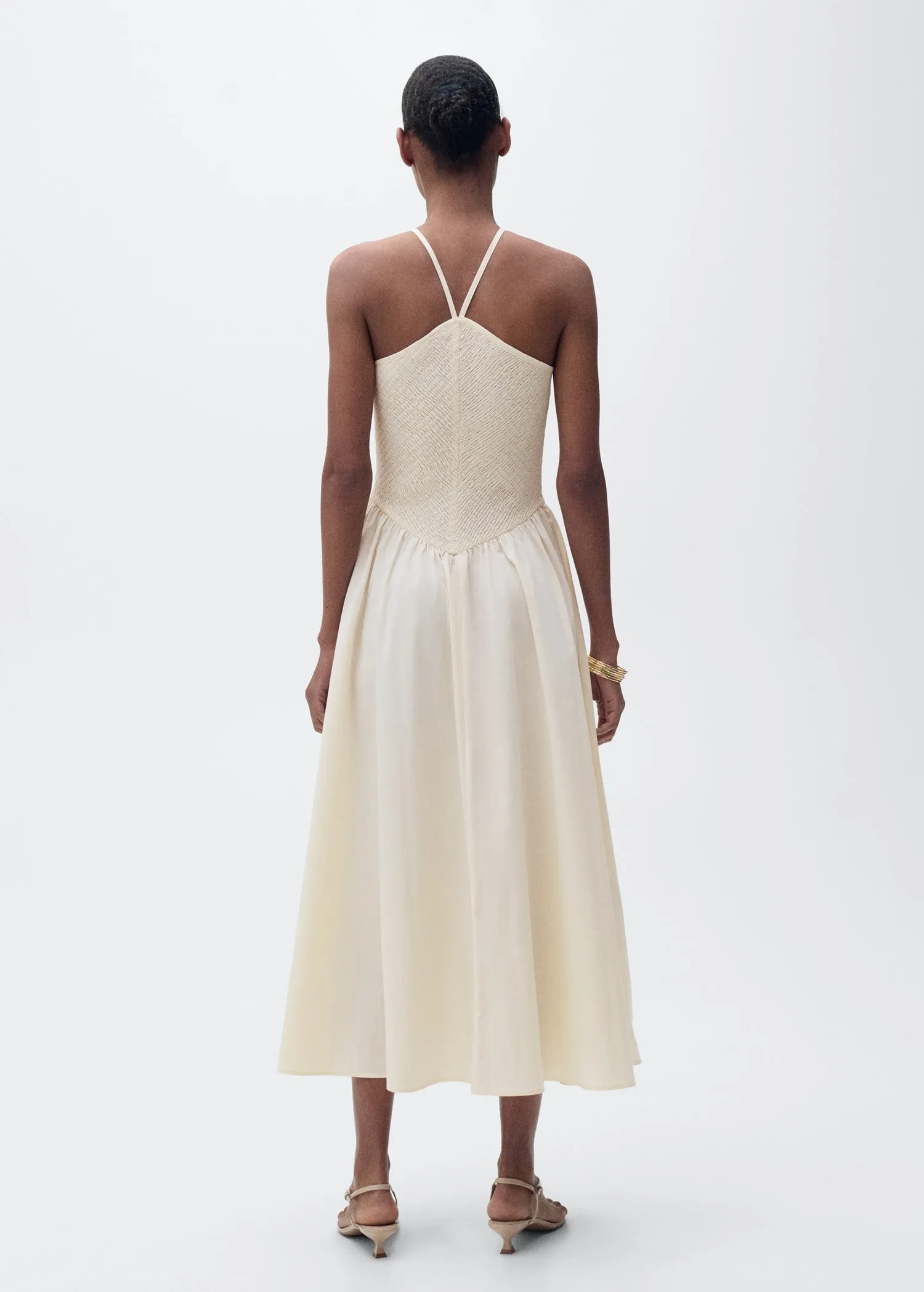 Combined halter-neck dress