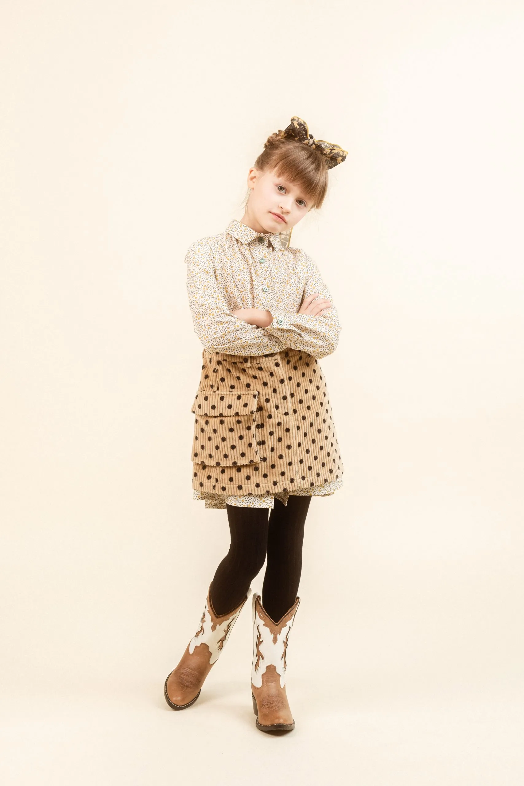 Corduroy Skirt Powder Brown
