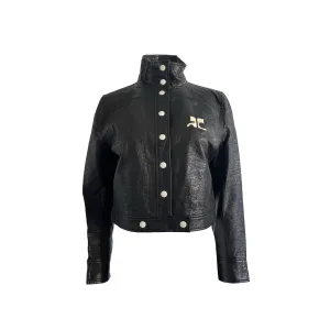 Courreges Black Logo Cropped Jacket