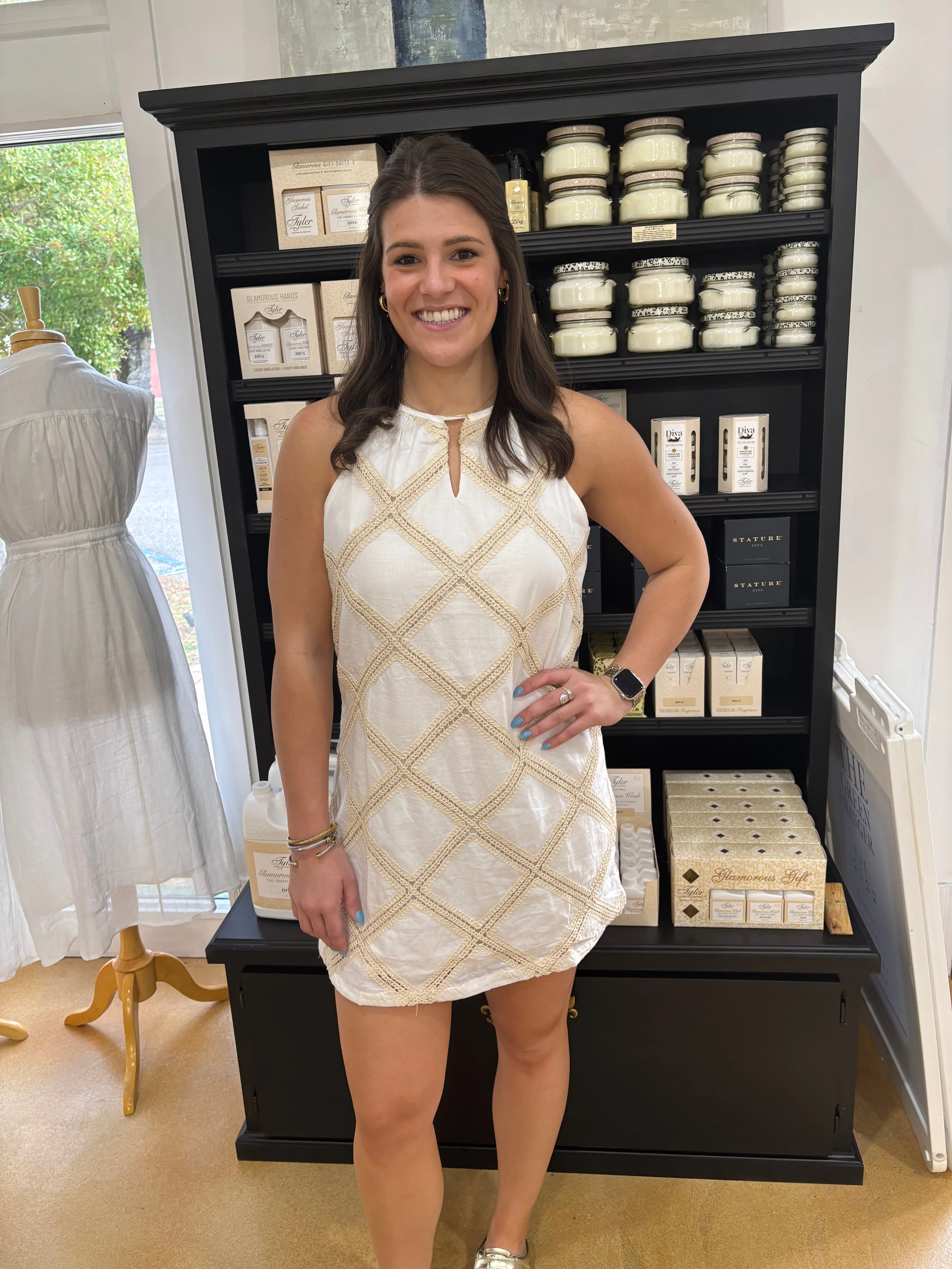Crochet Patch Halter Dress
