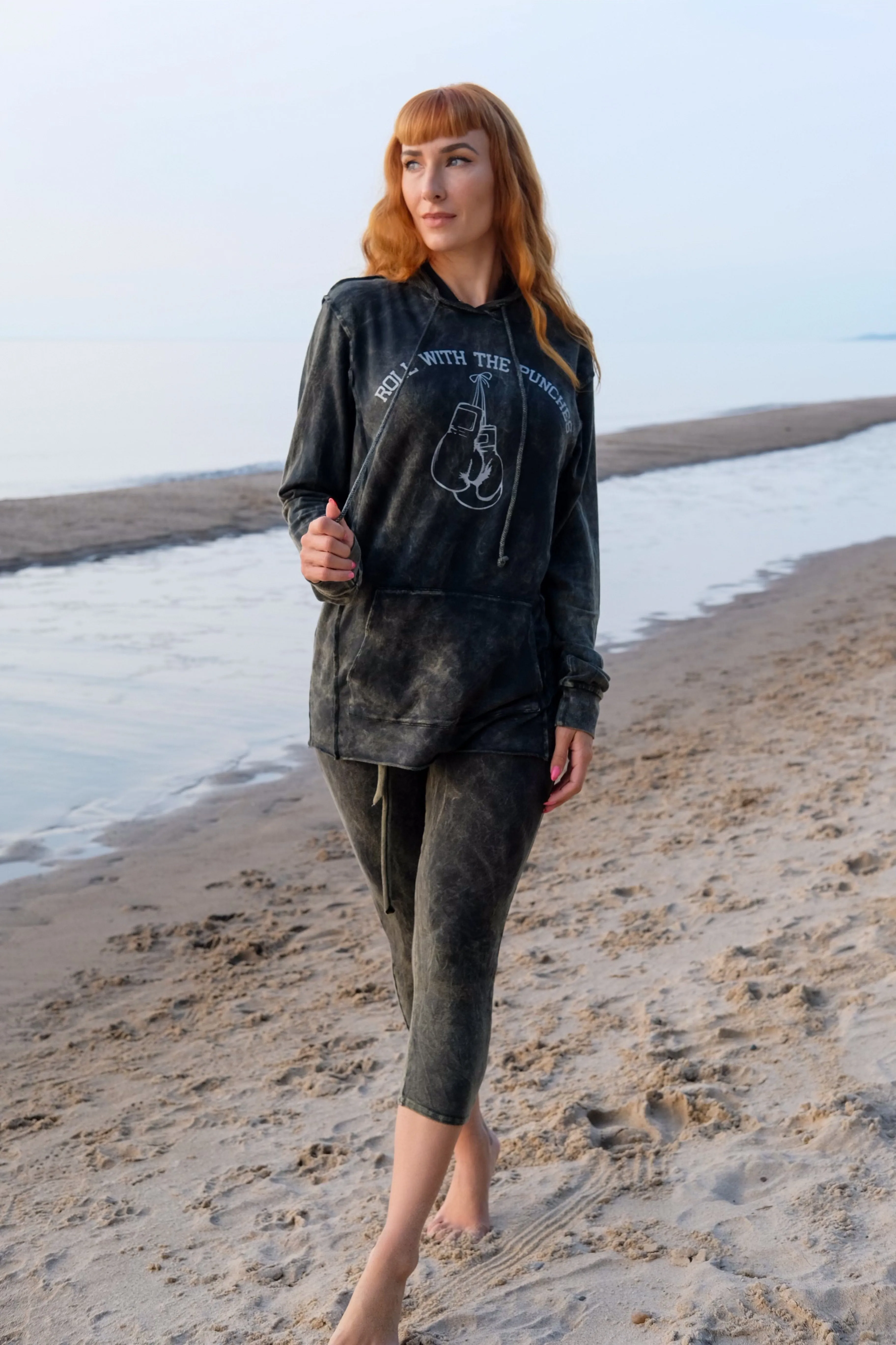 CROP LEGGING WITH TIE - VINTAGE ARMY