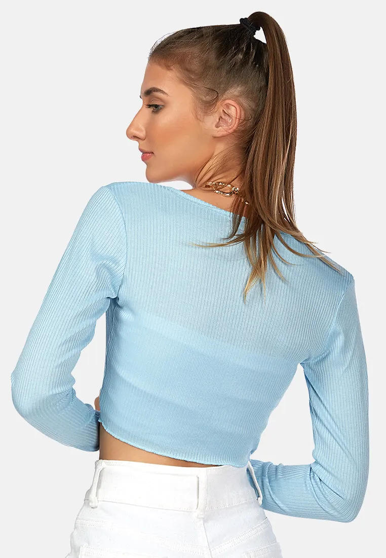 cropped tie-up cardigan