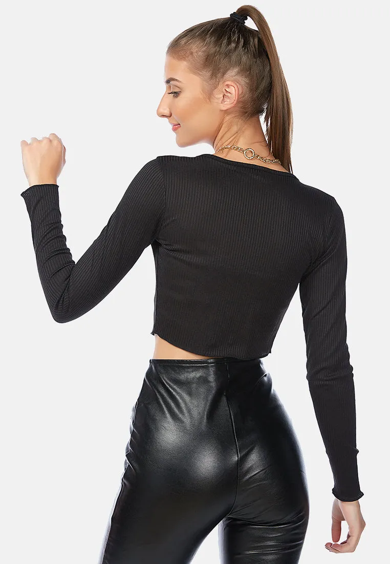 cropped tie-up cardigan