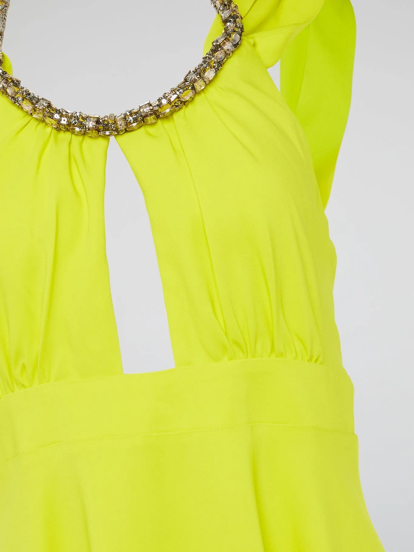 Crystal Embellished Halter Neck Dress
