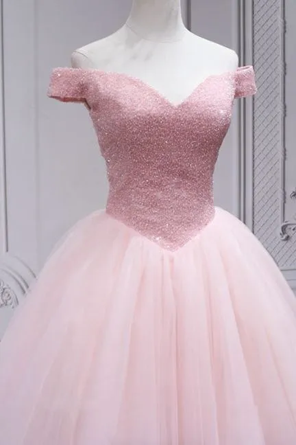 Cute Off the Shoulder Short Pink Party Dress