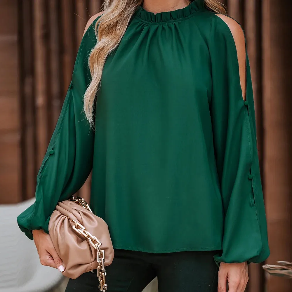 Cutout Peasant Sleeve Blouse