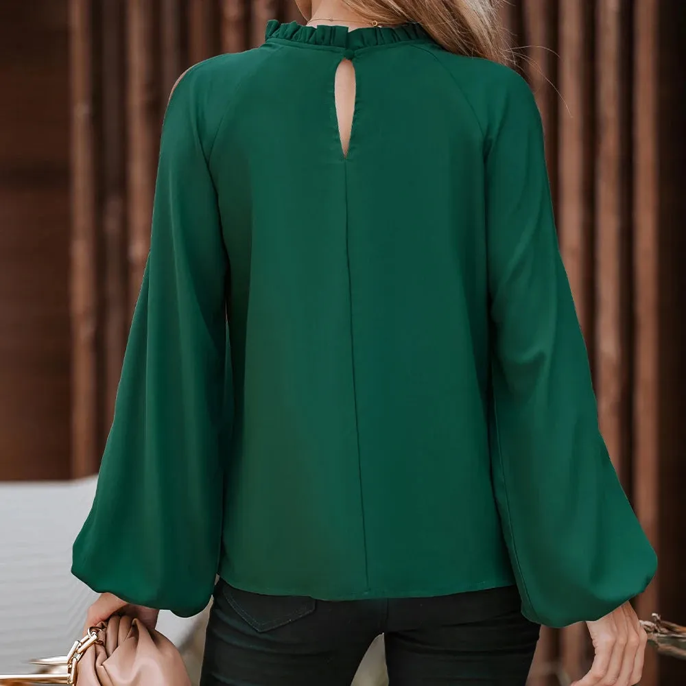 Cutout Peasant Sleeve Blouse