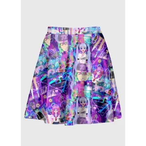 Cyberpop Anime Skater Skirt for Retro-Futuristic Style