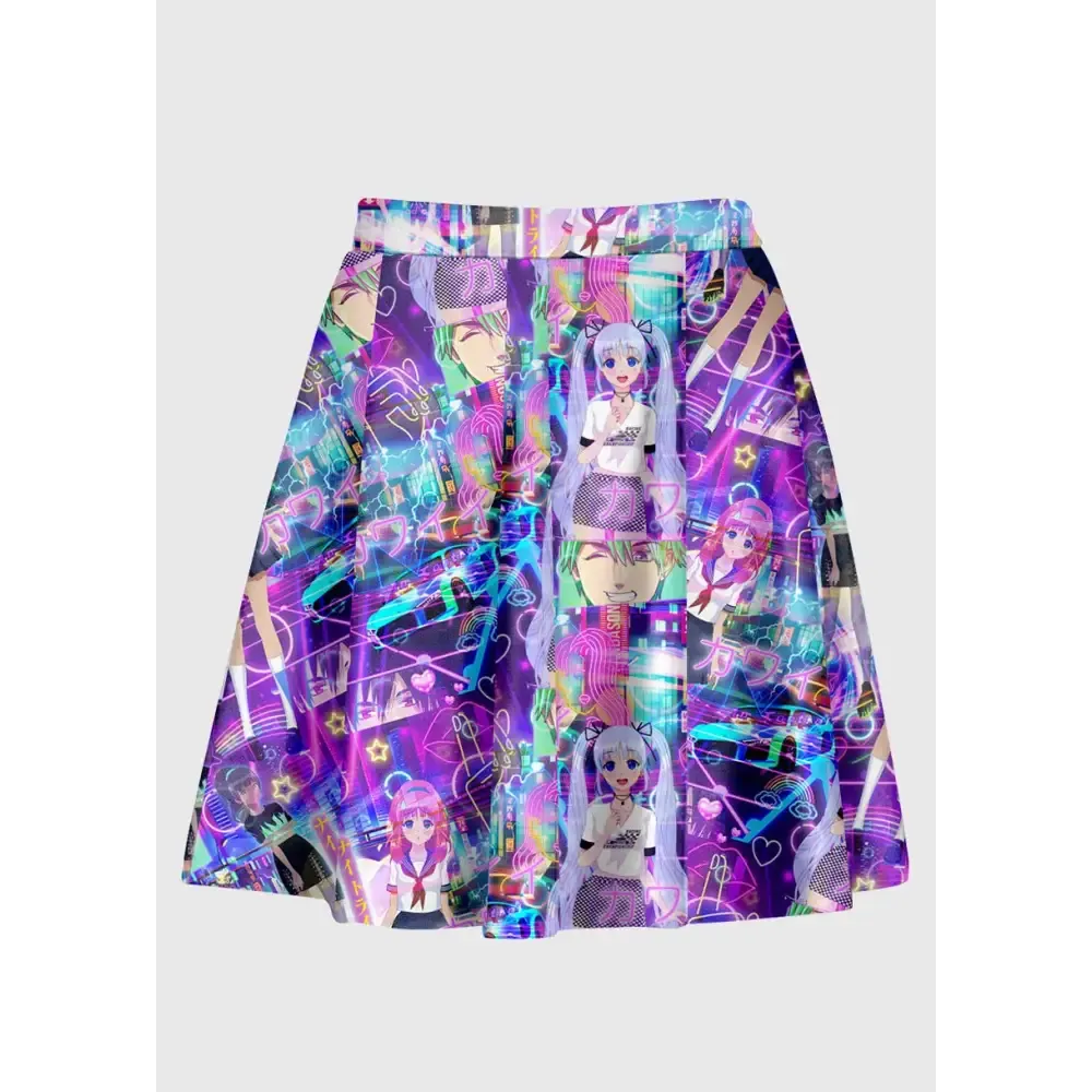 Cyberpop Anime Skater Skirt for Retro-Futuristic Style