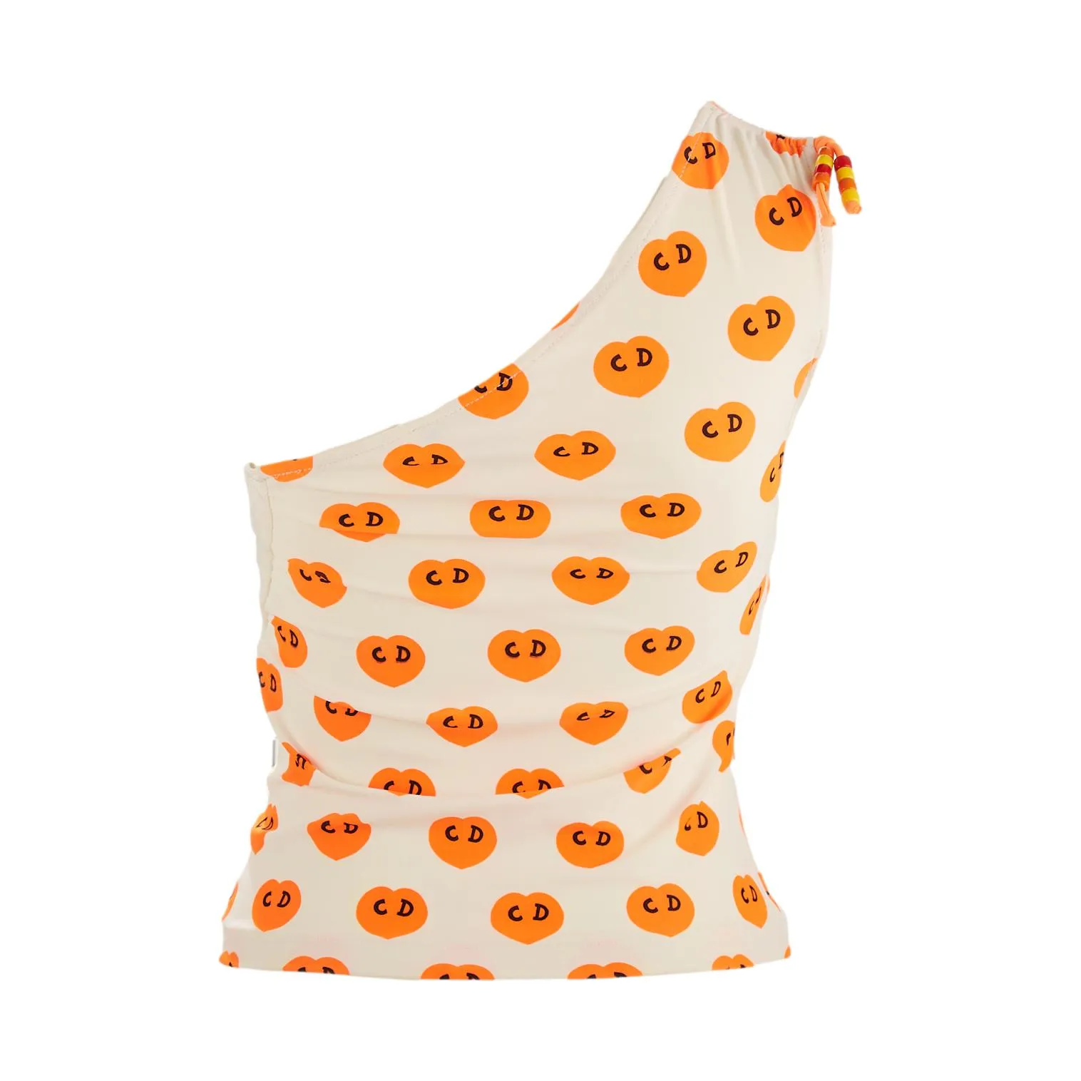 Dior Orange Heart Logo Cropped Top