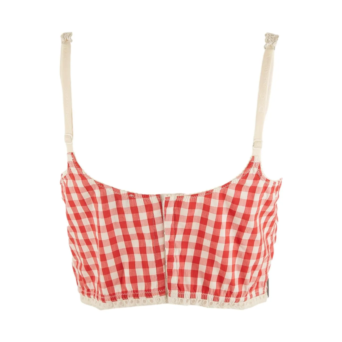 Dolce & Gabbana Red Gingham Cropped Top