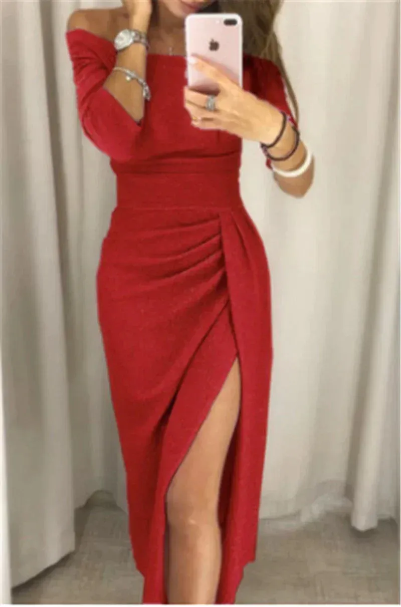 Donata® | Off-The-Shoulder Glitter Dress