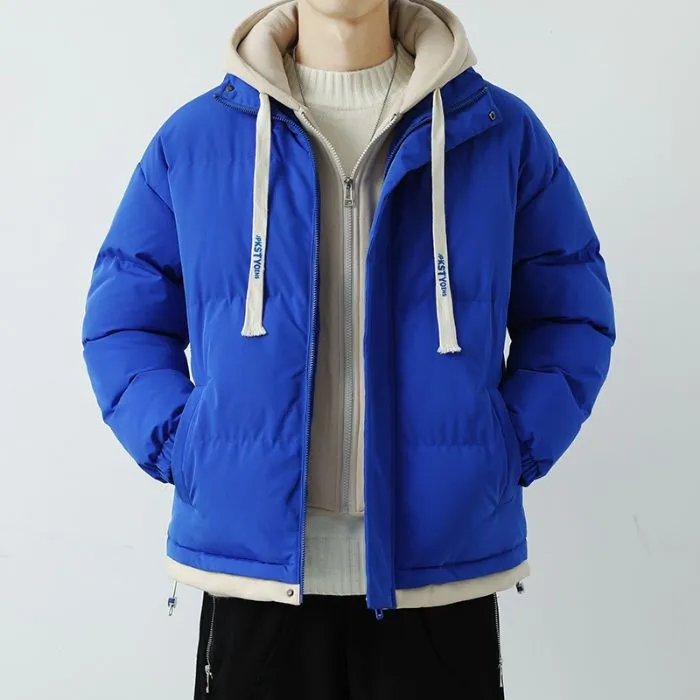 Easy-to-Clean Faux Two-Piece Puffer Jacket - Windproof and Warm
