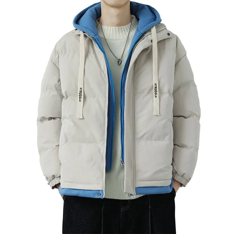 Easy-to-Clean Faux Two-Piece Puffer Jacket - Windproof and Warm