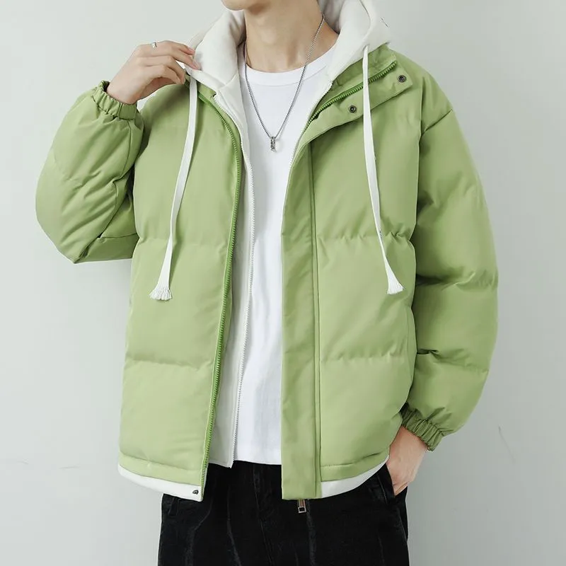 Easy-to-Clean Faux Two-Piece Puffer Jacket - Windproof and Warm