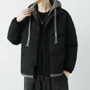 Easy-to-Clean Faux Two-Piece Puffer Jacket - Windproof and Warm