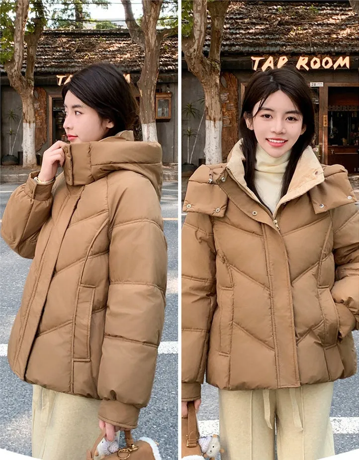 Easy-to-Clean Quilted Puffer Jacket with Zip-up Style