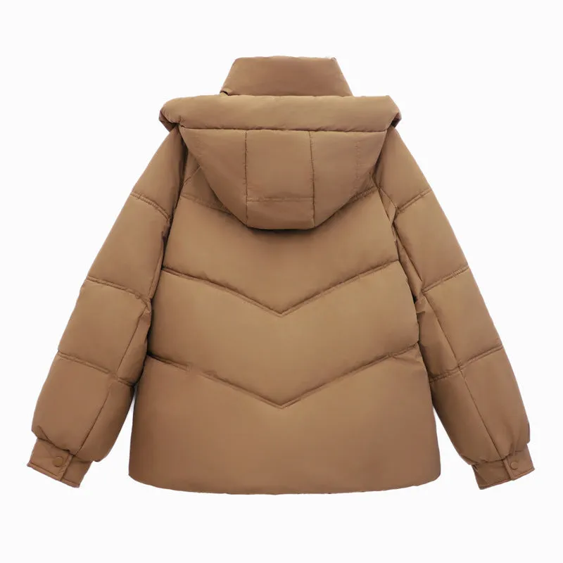 Easy-to-Clean Quilted Puffer Jacket with Zip-up Style