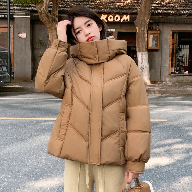 Easy-to-Clean Quilted Puffer Jacket with Zip-up Style