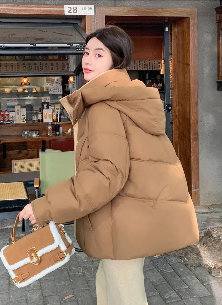 Easy-to-Clean Quilted Puffer Jacket with Zip-up Style