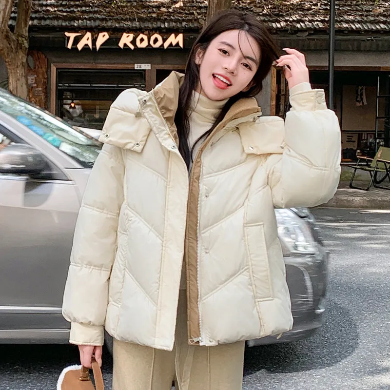 Easy-to-Clean Quilted Puffer Jacket with Zip-up Style