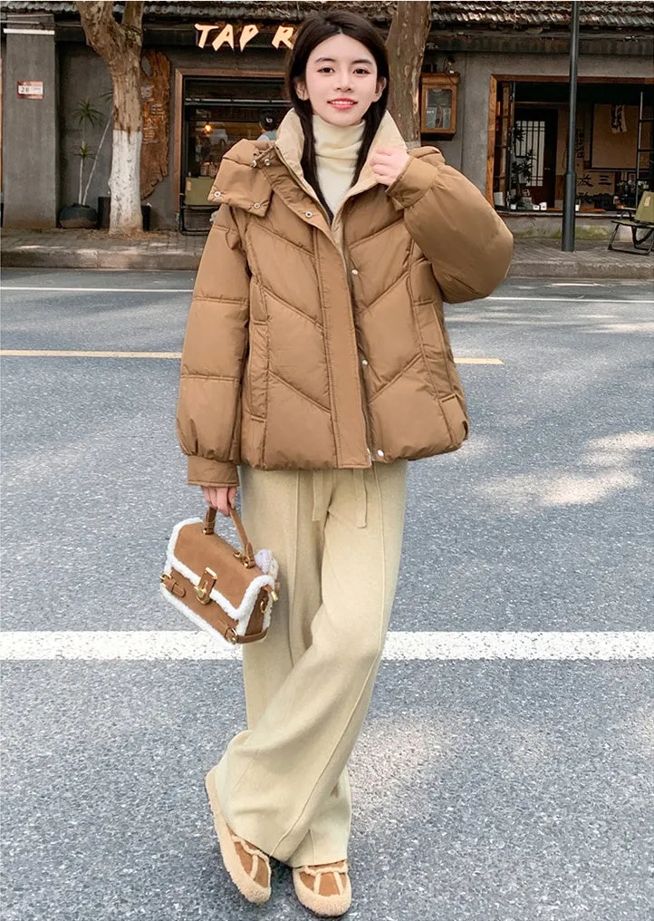 Easy-to-Clean Quilted Puffer Jacket with Zip-up Style
