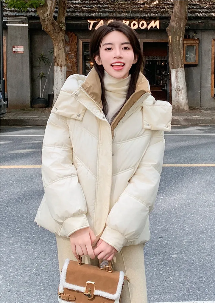 Easy-to-Clean Quilted Puffer Jacket with Zip-up Style