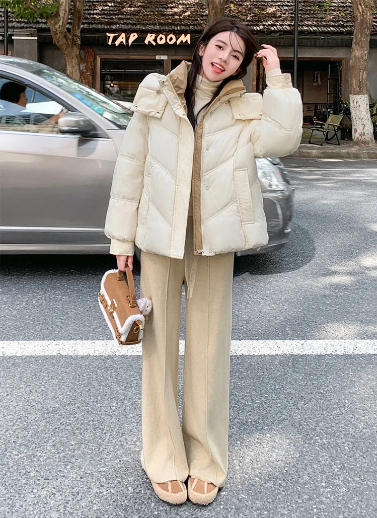 Easy-to-Clean Quilted Puffer Jacket with Zip-up Style